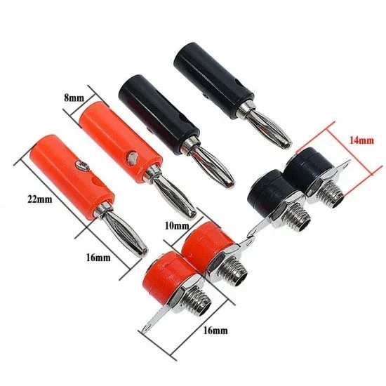 Buy 4mm Male Female Banana Plug Red Black Socket Jack