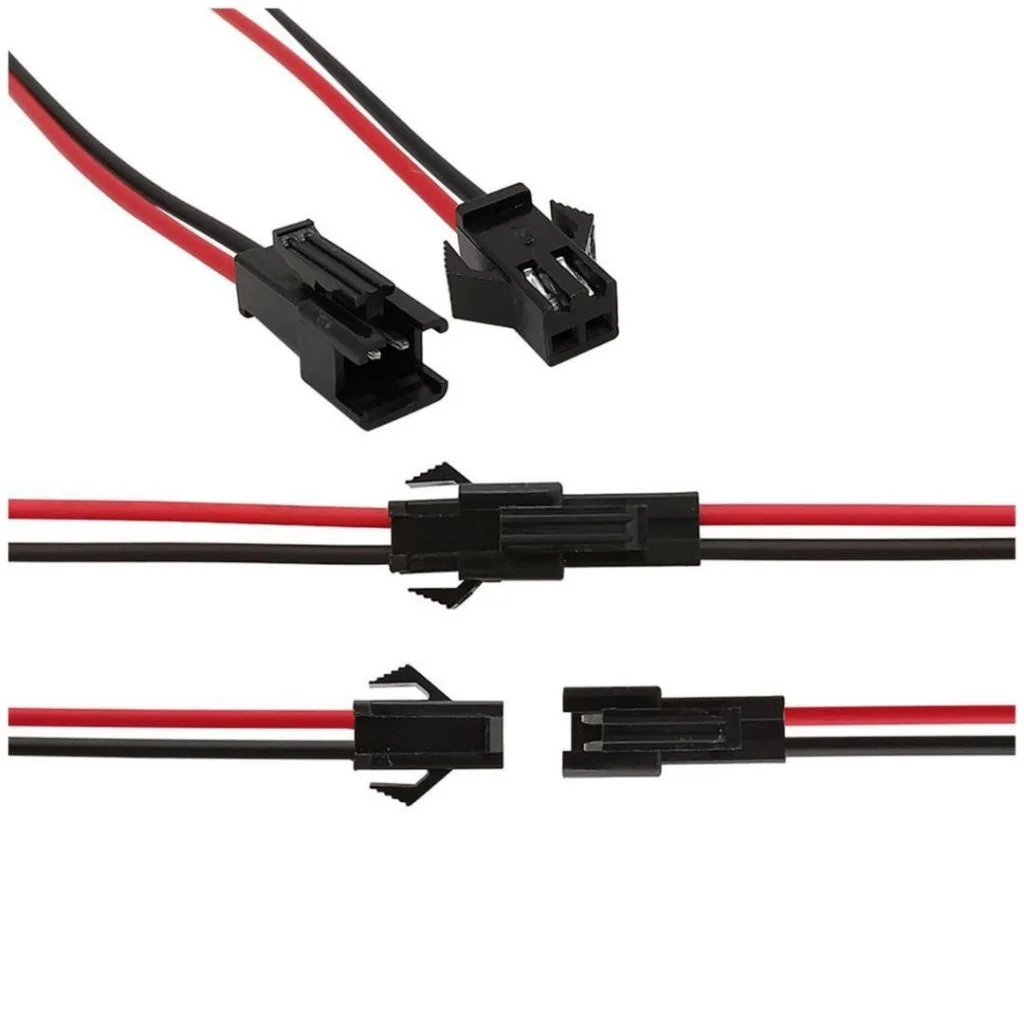 1Pair- 2 Pin JST Connector 2.54mm Red Black Cable