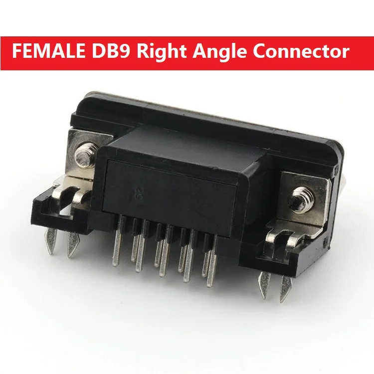 DB9 Female Right Angle Connector RS232 PCB 90 Degree