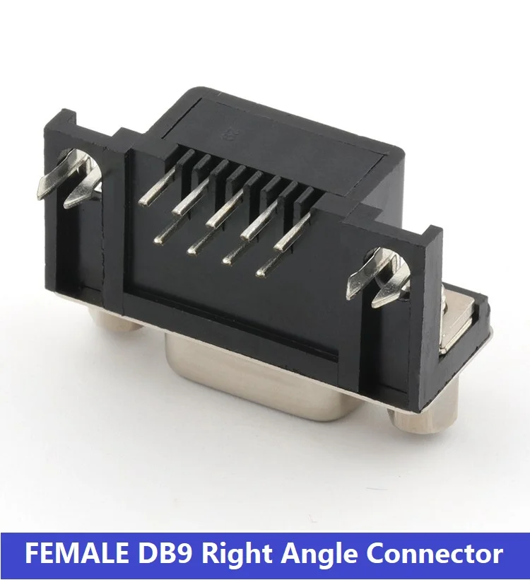 DB9 Female Right Angle Connector RS232 PCB 90 Degree