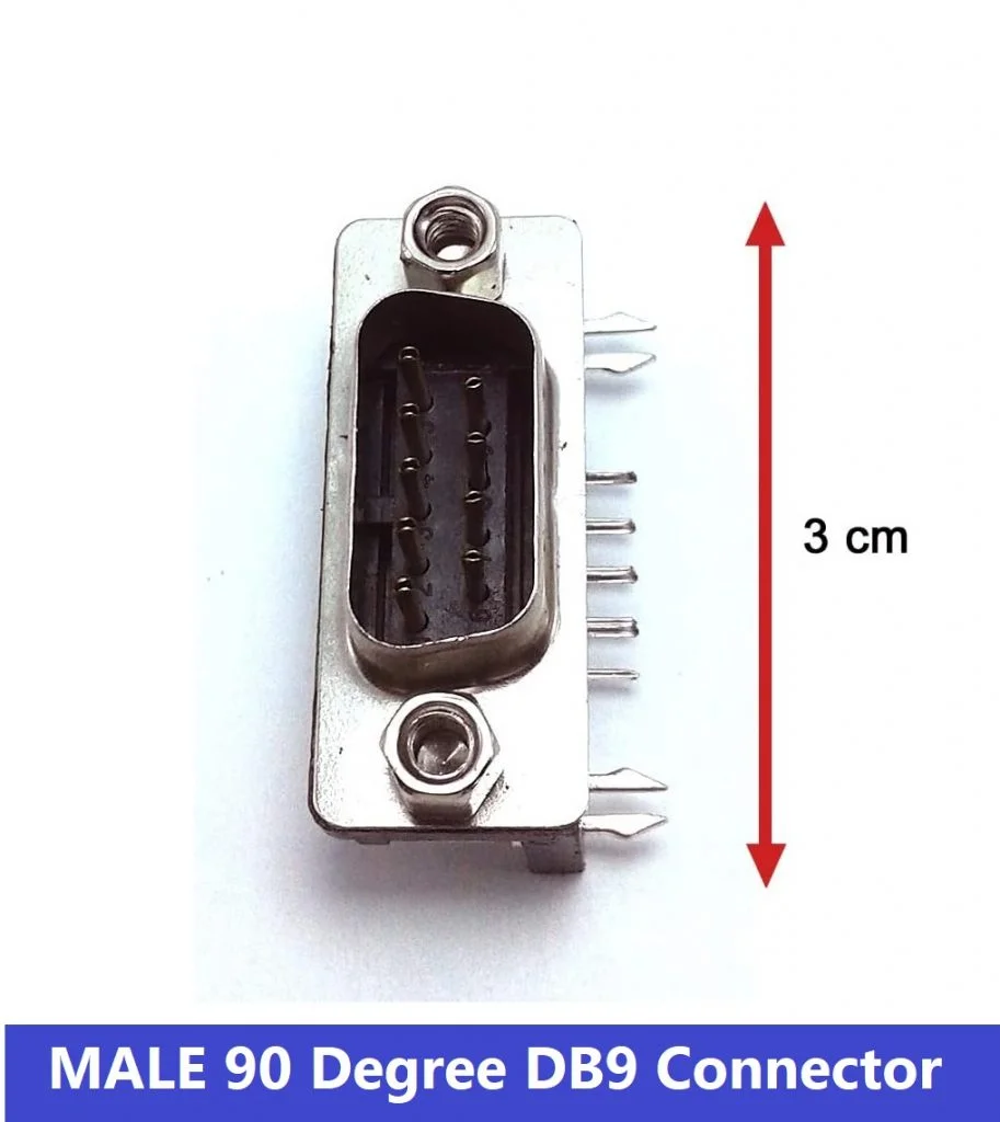 DB9 Male Right Angle Connector RS232 PCB 90 Degree