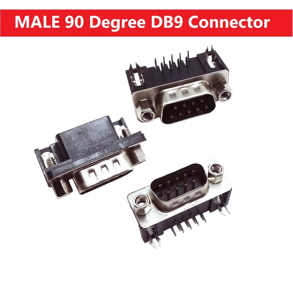 DB9 Male Right Angle Connector RS232 PCB 90 Degree