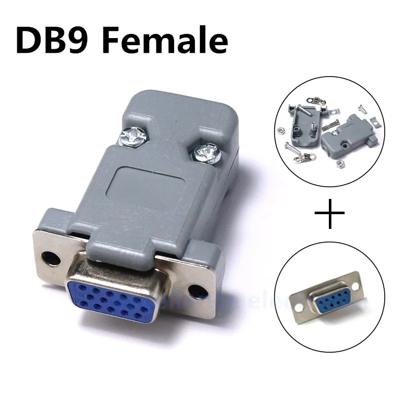 Buy DB9 Female 9 Pin VGA Connector Plastic Cover RS232 Port