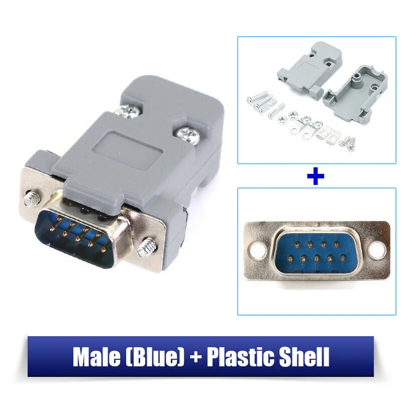 Buy DB9 Male 9 Pin VGA Connector Plastic Cover RS232 Port
