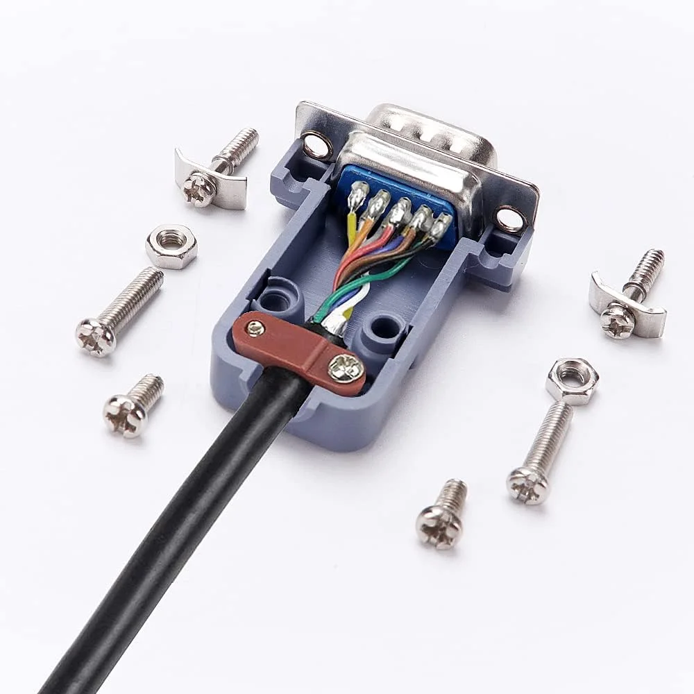 Buy DB9 Male & Female D-Sub RS232 Connector With Cover