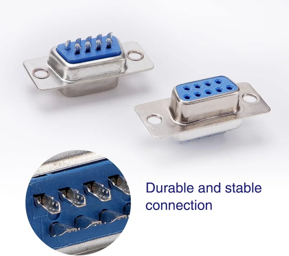 Buy DB9 Male & Female D-Sub RS232 Connector With Cover