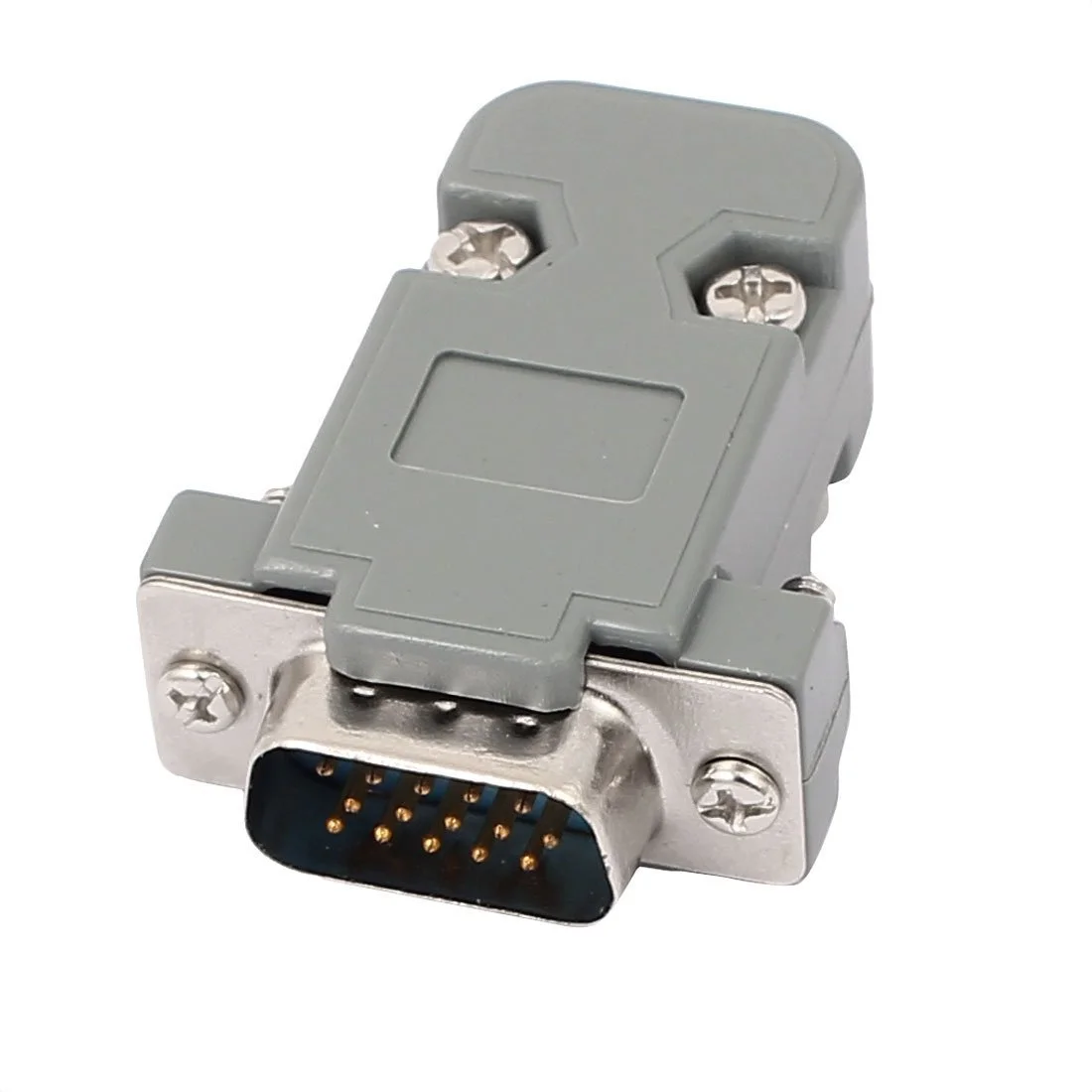 Buy DB15 15-Pin 3 Rows Male VGA Connector With Shell