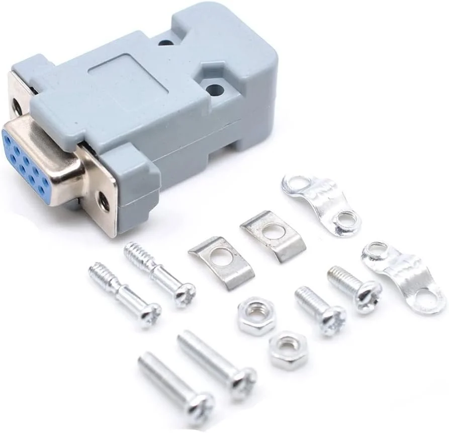 DB15 15-Pin 3 Rows Male & Female VGA Connector Set With Shell