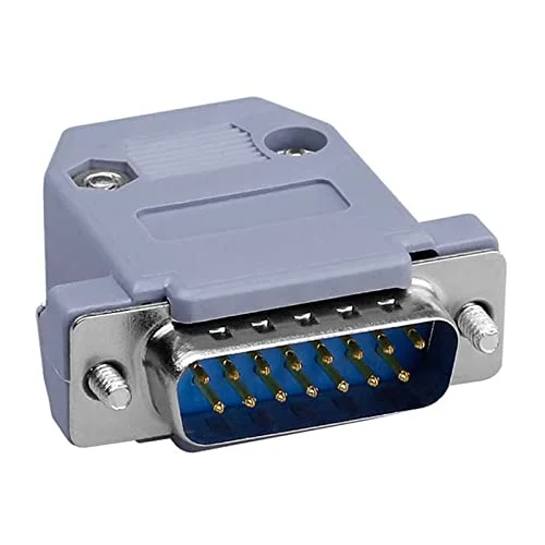 DB15 15-Pin 2-Row Male Connector with Hood Cover Kit