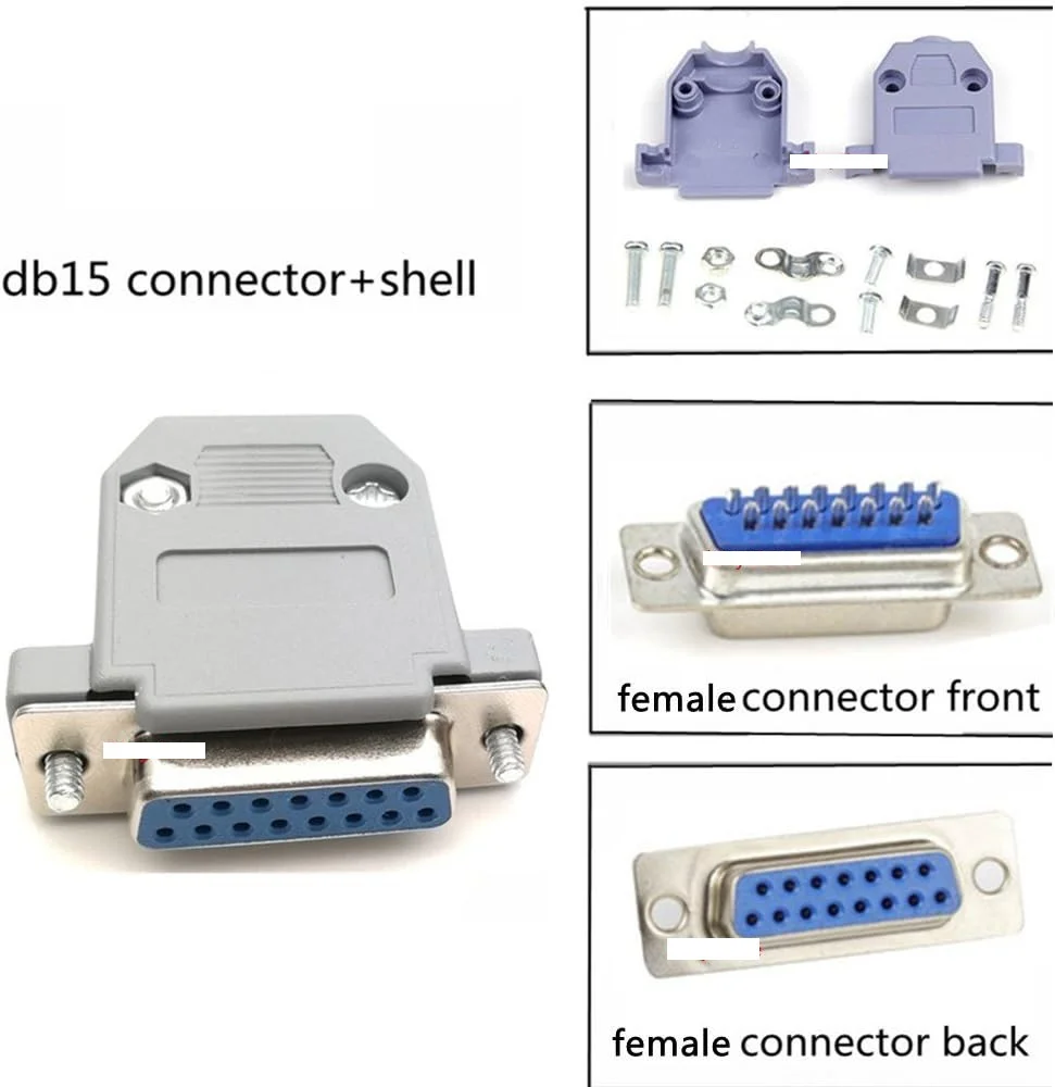 Buy DB15 15-Pin 2-Row Female Connector with Shell Cover