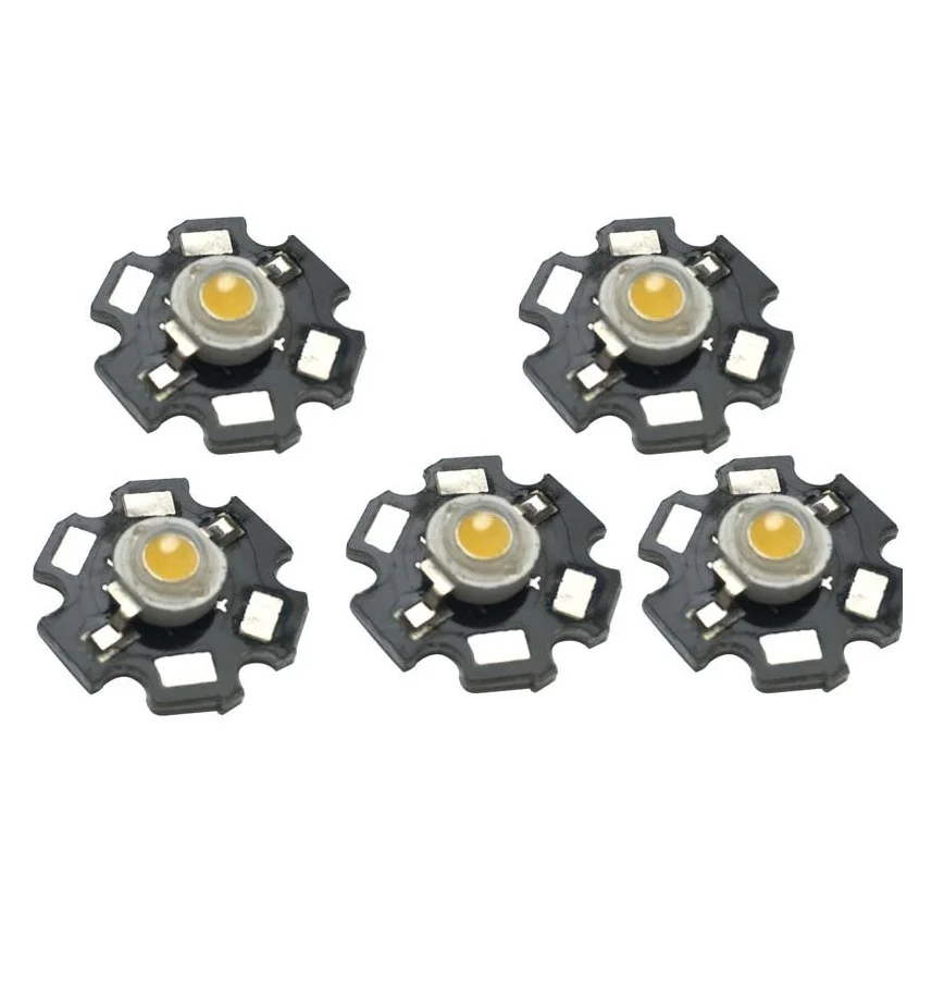 3W White LED Chip 3.7V 20mm Black PCB Aluminum Base