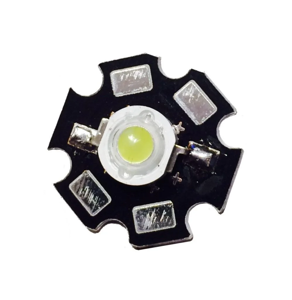 3W White LED Chip 3.7V 20mm Black PCB Aluminum Base